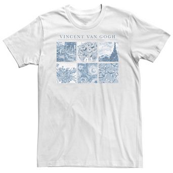 Big & Tall Trendy Vincent Van Gogh Blue Panels Graphic Tee