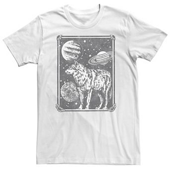 Big & Tall Planet Wolf Flower Box Graphic Tee