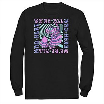 Disney's Alice In Wonderland Big & Tall Cheshire Cat We're All Mad Long Sleeve
