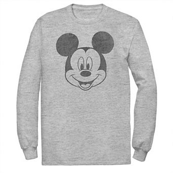 Disney's Mickey Mouse Big & Tall Black And White Portrait Long Sleeve