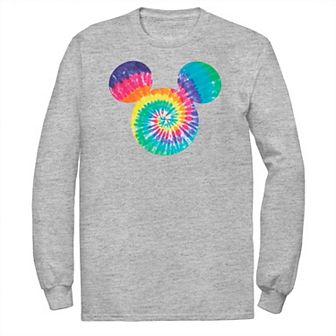 Disney's Mickey Mouse Big & Tall Tie Dye Print Head Long Sleeve