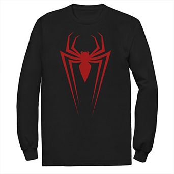 Big & Tall Marvel Spider-Man Red Spider Logo Long Sleeve Graphic Tee