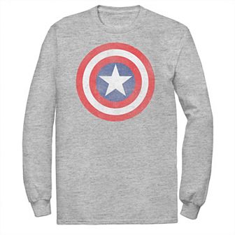 Big & Tall Marvel Captain America Classic Shield Long Sleeve Graphic Tee