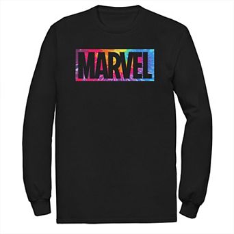 Big & Tall Marvel Tie Dye Box Logo Long Sleeve Graphic Tee