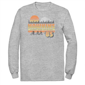 Big & Tall Stranger Things Hawkins Sunset Landscape Long Sleeve Graphic Tee