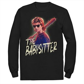 Big & Tall Stranger Things Steve The Babysitter Portrait Long Sleeve Graphic Tee