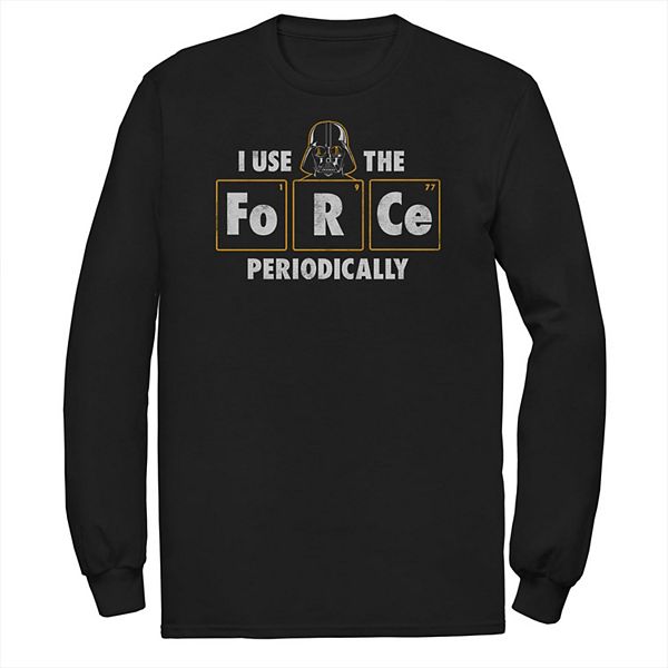 Big & Tall Star Wars Vader Use Force Periodically Long Sleeve Graphic Tee