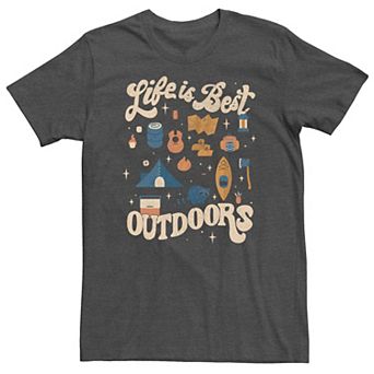 Big & Tall Life Is Best Outdoors Graphic Tee