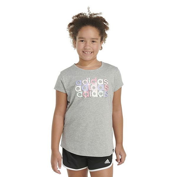 Girls 7-16 adidas Essential Graphic Tee in Regular & Plus Size - Medium Gray (L PLUS)