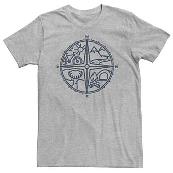 Big & Tall Outdoor Compass Line Art Graphic Tee