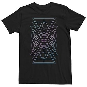 Big & Tall Geometric Shapes Purple To Blue Gradient Graphic Tee