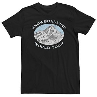 Big & Tall Snowboarding World Tour Front & Back Graphic Tee