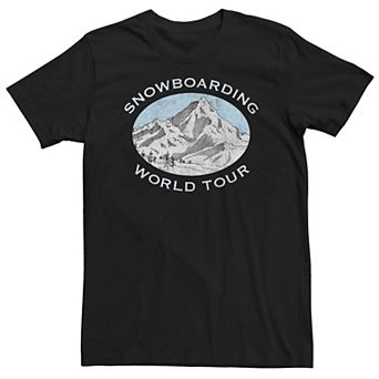 Big & Tall Snowboarding World Tour Front & Back Graphic Tee