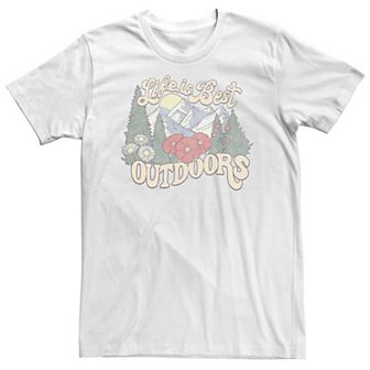 Big & Tall Trendy Life Is Best Outdoors Graphic Tee