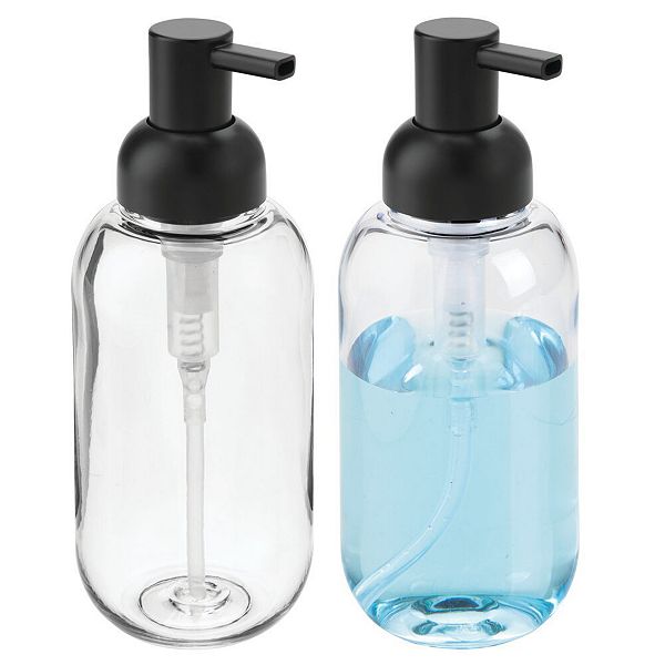 mDesign Plastic Refillable Liquid Soap Dispenser Pump, 2 Pack