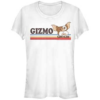 Juniors' Gremlins Gizmo Retro Stripes Fitted Graphic Tee