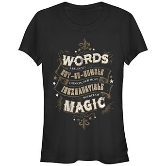 Juniors' Harry Potter Words Are An Inexhaustible Source Of Magic Fitted Graphic Tee