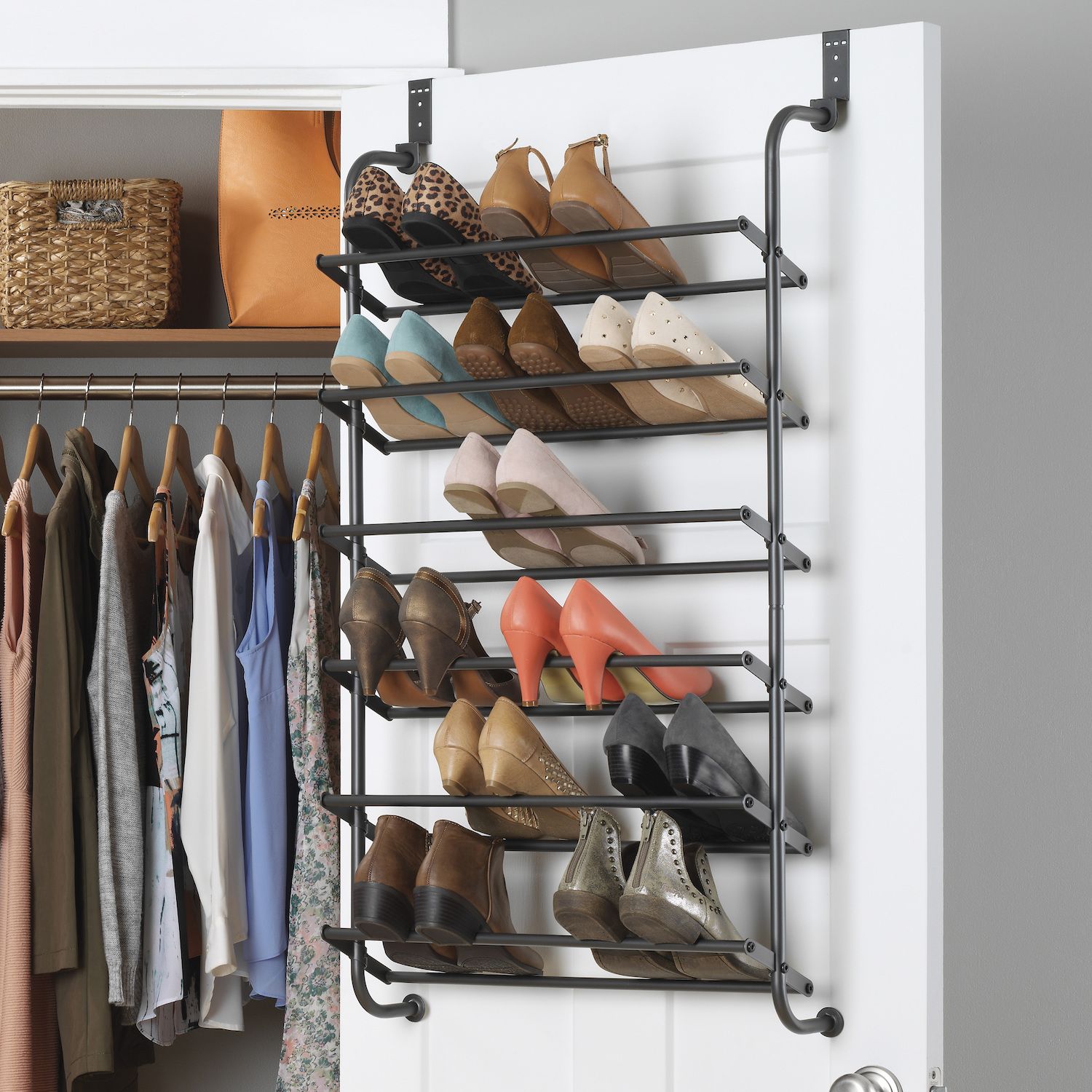 36 Pair Shoe Storage Back Of Door Over The Door Hook Whitmor