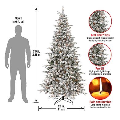 National Tree Company 7-ft. 350-Light Pacific Mixed Pine Flocked Artificial Christmas Tree