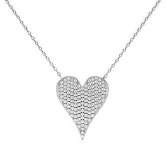 Sterling Silver White Topaz Love Necklace
