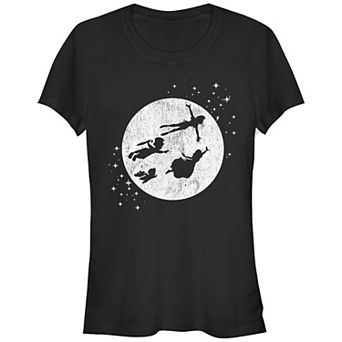 Disney's Peter Pan Juniors' Darling Kids Flying Moon Silhouette Fitted Graphic Tee