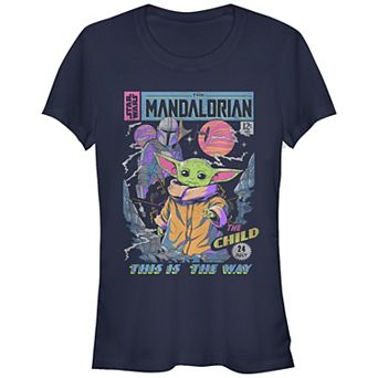 Juniors' The Mandalorian The Child Comic Book Fitted Graphic Tee