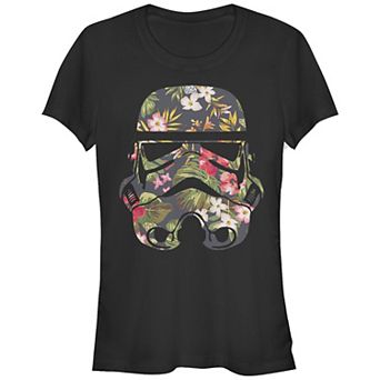 Juniors' Star Wars Tropical Stormtrooper Floral Print Fitted Graphic Tee