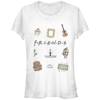 Juniors' Friends Classic Logo Icons Fitted Graphic Tee