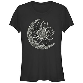 Juniors' Moon & Sun Inside Sunflower Fitted Tee