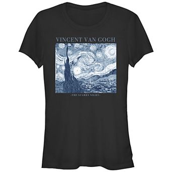 Juniors' Trendy Vincent Van Gogh The Starry Night Fitted Tee