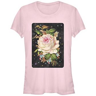 Juniors' Trendy Rose Card Fitted Tee