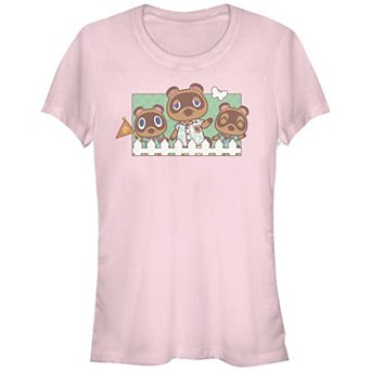 Juniors' Animal Crossing New Horizons Nook Family Portrait Fitted Tee
