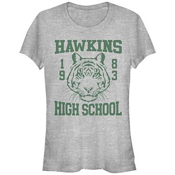 Juniors' Stranger Things Hawkins High School 1983 Fitted Graphic Tee
