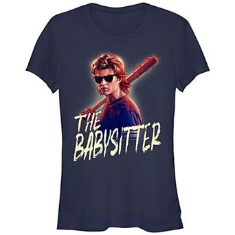 Juniors' Stranger Things Steve The Babysitter Portrait Fitted Graphic Tee