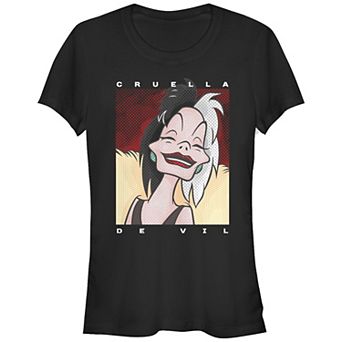 Disney's 101 Dalmatians Juniors' Cruella Smile Portrait Fitted Graphic Tee