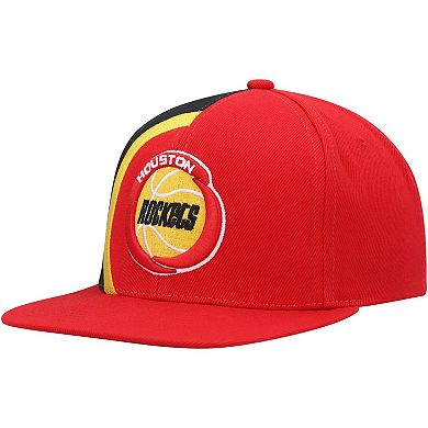 Men's Mitchell & Ness Red Houston Rockets Hardwood Classics Retroline Snapback Hat