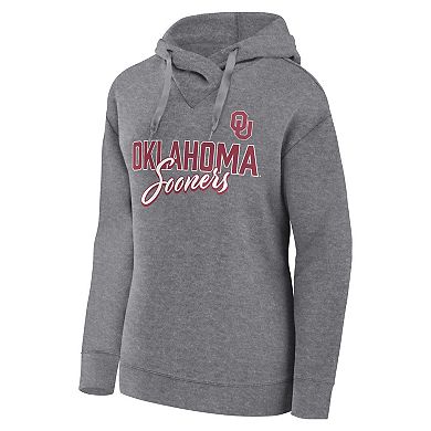 Women's Fanatics Branded Heather Gray Oklahoma Sooners Script Favorite Pullover Hoodie