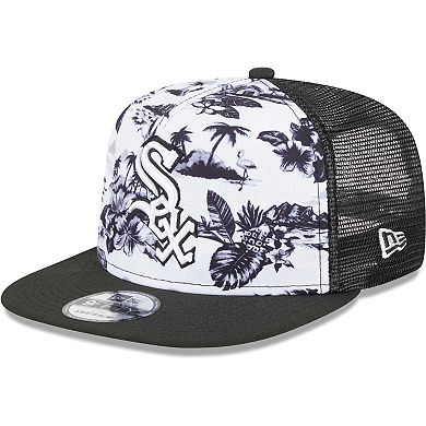 Men's New Era White/Black Chicago White Sox Vacay 2.0 A-Frame Trucker 9FIFTY Snapback Hat