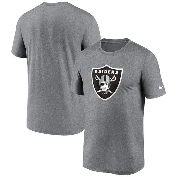 Men's Nike Heather Charcoal Las Vegas Raiders Legend Logo Performance T ...