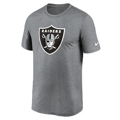 Men's Nike Heather Charcoal Las Vegas Raiders Legend Logo Performance T-Shirt