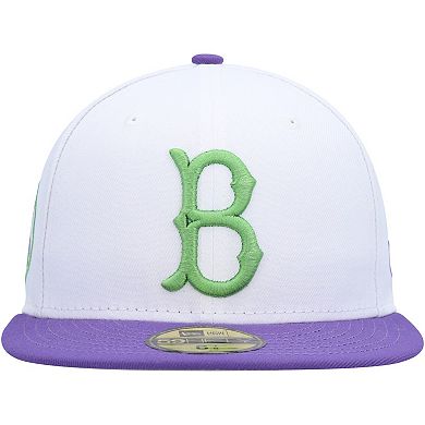 Men's New Era White Brooklyn Dodgers  Side Patch 59FIFTY Fitted Hat