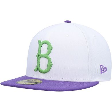 Men's New Era White Brooklyn Dodgers Side Patch 59FIFTY Fitted Hat