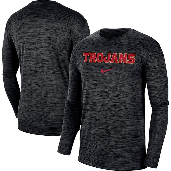 Men's Nike Black USC Trojans Team Velocity Performance Long Sleeve T-Shirt