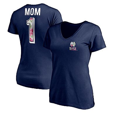 Women's Fanatics Branded Navy Notre Dame Fighting Irish Mother's Day Logo V-Neck T-Shirt