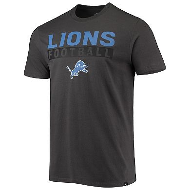 Men's '47 Charcoal Detroit Lions Dark Ops Super Rival T-Shirt
