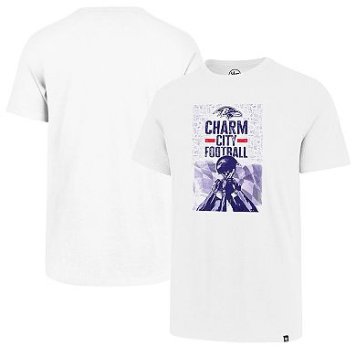 Men's '47 White Baltimore Ravens Charm City Football T-Shirt