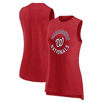 Women's Fanatics Branded Heather Red Washington Nationals What Goes Around Tank Top