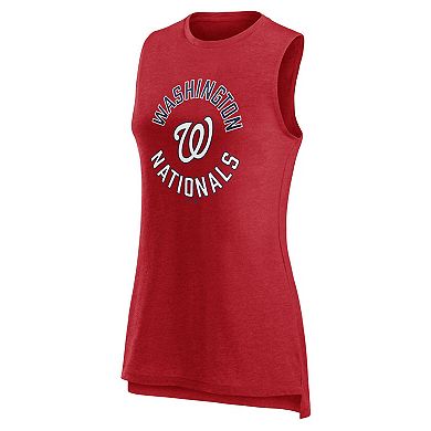 Women's Fanatics Branded Heather Red Washington Nationals What Goes Around Tank Top