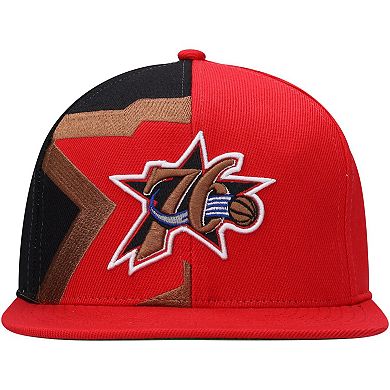 Men's Mitchell & Ness Red Philadelphia 76ers Hardwood Classics Retroline Snapback Hat