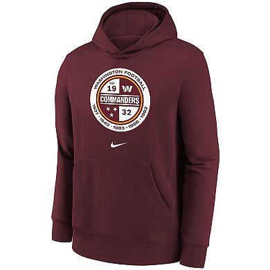 Youth Nike Burgundy Washington Commanders Alternate Logo Pullover Hoodie